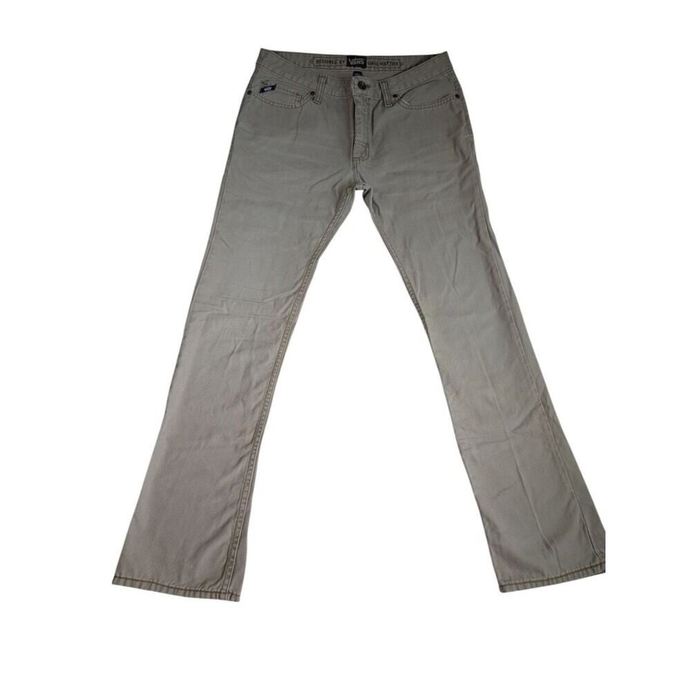 Vans Jeans Men 32 Khaki Brown Canvas Chino Heavyweight Straight Leg Skater 2000s